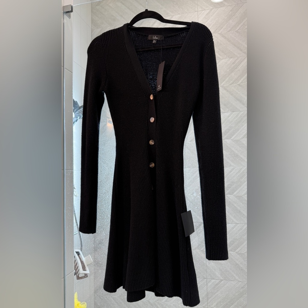 Lulu's Black Button-Up Dress